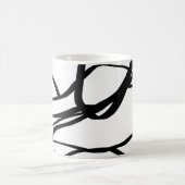 Bouquet Blanc: Abstrakt Weiß und Schwarz Verwandlungstasse (Mittel)