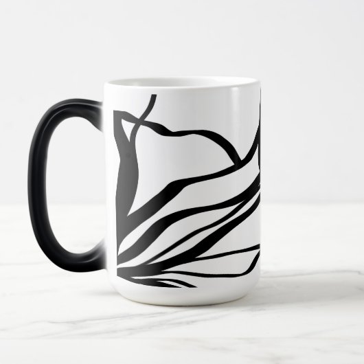 Bouquet Blanc: Abstrakt Weiß und Schwarz Verwandlungstasse (Links)