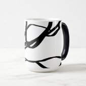 Bouquet Blanc: Abstrakt Weiß und Schwarz Verwandlungstasse (VorderseiteRechts)