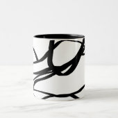 Bouquet Blanc: Abstrakt Weiß und Schwarz Zweifarbige Tasse (Mittel)