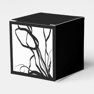 Bouquet Blanc: Abstraktes Weiß & Schwarz Geschenkschachtel