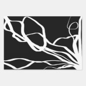 Bouquet Blanc & Noir: Abstrakt Weiß & Schwarz Geschenkpapier Set (Vorderseite 2)