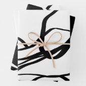 Bouquet Blanc & Noir: Abstrakt Weiß & Schwarz Geschenkpapier Set (Beispiel)