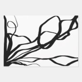 Bouquet Blanc & Noir: Abstrakt Weiß & Schwarz Geschenkpapier Set (Vorderseite)