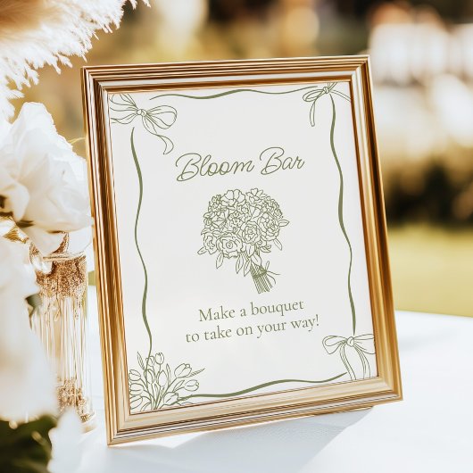 Bouquet Bloom Bar Brautparty-Schild Poster
