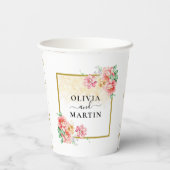 Bouquet Bloom Wedding Paper Cup Pappbecher (Rückseite)