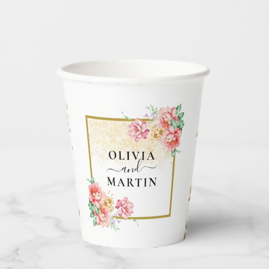 Bouquet Bloom Wedding Paper Cup Pappbecher (Vorderseite)