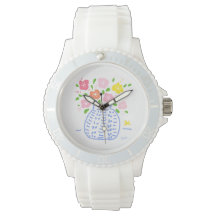 Bouquet Blue und White Watch