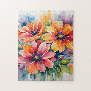 Bouquet-Blume Aquarell Puzzle
