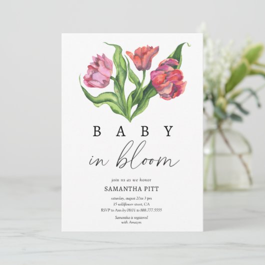 Bouquet Blume Baby in Blüte Einladung (Stehend Vorderseite)