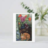 Bouquet Blume Cat Suzanne Valadon Postkarte (Stehend Vorderseite)