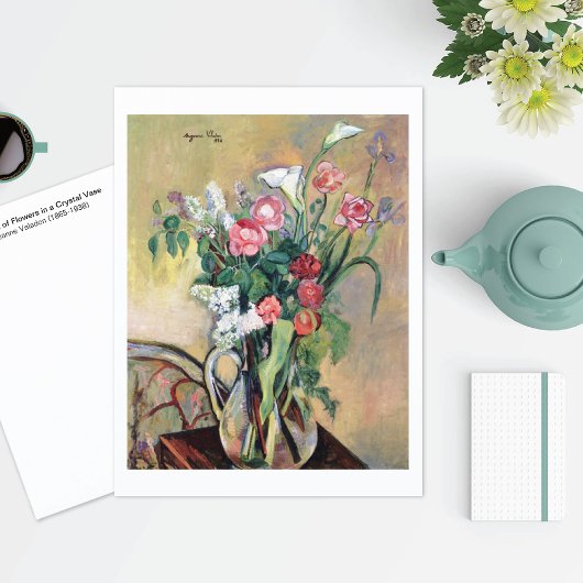 Bouquet Blume Crystal Vase Valadon Postkarte