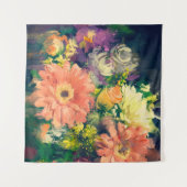 Bouquet-Blume im Ölmalereistil, Illustration Wandteppich (Vorderseite (Horizontal))