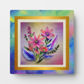 Bouquet-Blume in Aquarellfarben, farbenfroher Hint Fotoplatte (Vorderseite)