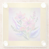 Bouquet-Blume in Aquarellfarben, farbenfroher Hint Glasuntersetzer (Rückseite)