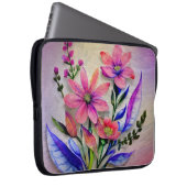 Bouquet-Blume in Aquarellfarben, farbenfroher Hint Laptopschutzhülle (Vorne Rechts)
