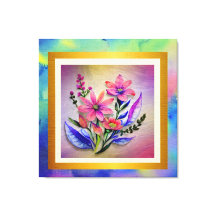 Bouquet-Blume in Aquarellfarben, farbenfroher Hint