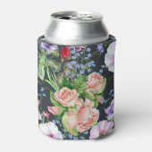 Bouquet Blume: Wasserfarben nahtlos. Dosenkühler (Kanne Vorderseite)