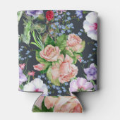 Bouquet Blume: Wasserfarben nahtlos. Dosenkühler (Rückseite)