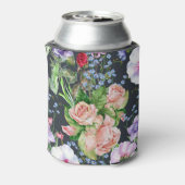 Bouquet Blume: Wasserfarben nahtlos. Dosenkühler (Kanne Rückseite)