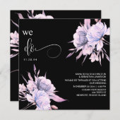 *~* Bouquet Blush AR15 Pink Floral QR UAWG WEDDING Einladung (Vorne/Hinten)