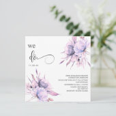 *~* Bouquet Blush Pink AR15 Floral QR UAWG WEDDING Einladung (Stehend Vorderseite)