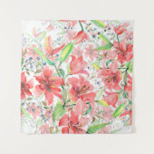 Bouquet botanische Blume mit Vogel. Wilde Quelle l Wandteppich (Vorderseite (Horizontal))