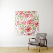 Bouquet botanische Blume mit Vogel. Wilde Quelle l Wandteppich (Beispiel)