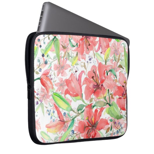 Bouquet botanische Blume mit Vogel. Wilde Quelle Laptopschutzhülle (Vorne Rechts)