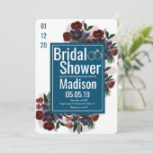 Bouquet Botany Blue Brautparty Einladung (Stehend Vorderseite)