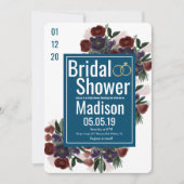 Bouquet Botany Blue Brautparty Einladung (Vorderseite)