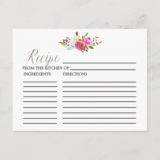 Bouquet Brautparty Weinkultur Karte (Vorderseite)