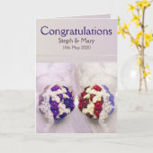 Bouquet Brides Lesbian Hochzeitsgratulation Karte (Gelbe Blume)