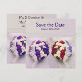 Bouquet Brides Lesbian Wedding Save the Date Card (Vorne/Hinten)