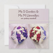 Bouquet Brides Lesbian Wedding Save the Date Card (Rückseite)