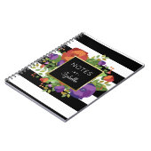 Bouquet & Chic Stripes Individuelle Name Notizblock (Linke Seite)