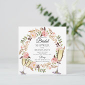 Bouquet Crown Flower Classy Brautparty Einladung (Stehend Vorderseite)