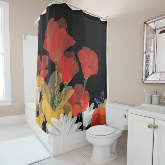 Bouquet de Fluers et Noir Duschvorhang (Beispiel)