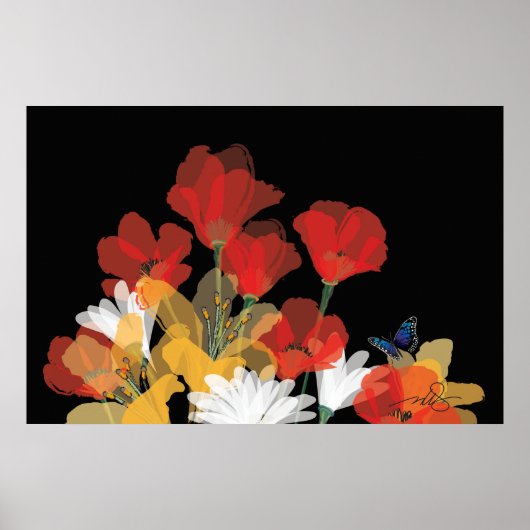 Bouquet de Fluers et Noir Poster (Vorne)