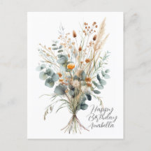 Bouquet der Blume Calligraphie Happy Birthday