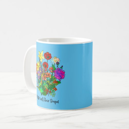 Bouquet der Blume des Geburtsmonats Kaffeetasse (Vorderseite Links)
