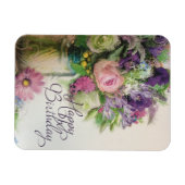 Bouquet der Blume Happy Birthday Magnet (Horizontal)