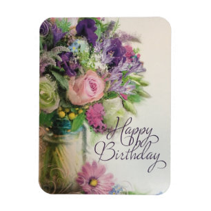 Bouquet der Blume Happy Birthday Magnet