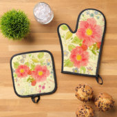Bouquet der Blume Ofenhandschuh & Topflappen-Set (Oben Unten)