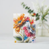 Bouquet der Blume Postkarte (Stehend Vorderseite)