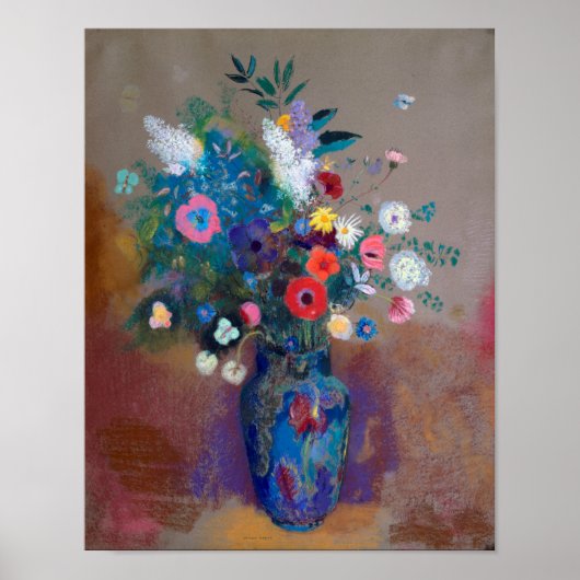 Bouquet der Blume, Redon Poster (Vorne)
