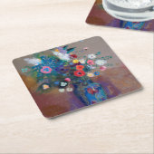 Bouquet der Blume, Redon Rechteckiger Pappuntersetzer (angewinkelt)