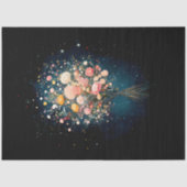 Bouquet der Blume Schwarzer Hintergrund BF9 Decoup Seidenpapier (Vorderseite)