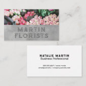 Bouquet der Blume | Stilschrift mit Embossed Visitenkarte (Vorne/Hinten)