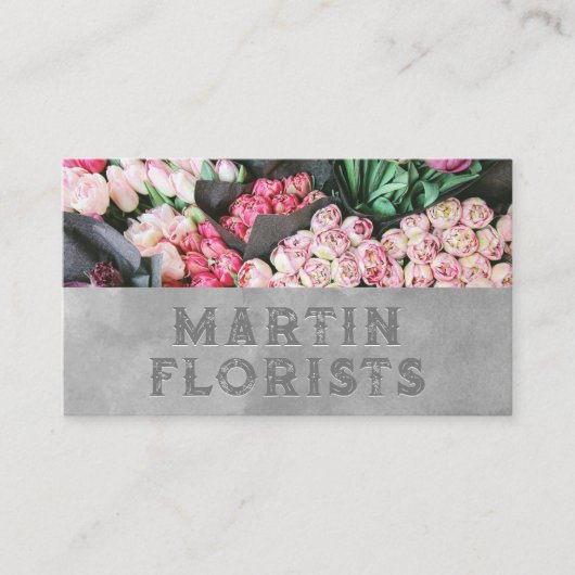 Bouquet der Blume | Stilschrift mit Embossed Visitenkarte (Vorderseite)